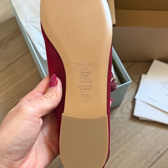 Margaux Women's Burgundy Flats - Picture 2 of 3